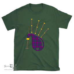 Scottish Wardlaw Modern Clan Tartan T-Shirt 2D - Bagpipes Style Scottish Plaid Tartan Plaid