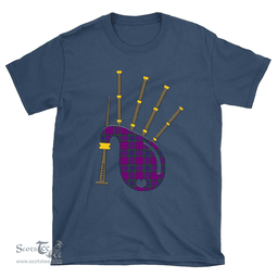 Scottish Wardlaw Modern Clan Tartan T-Shirt 2D - Bagpipes Style Scottish Plaid Tartan Plaid
