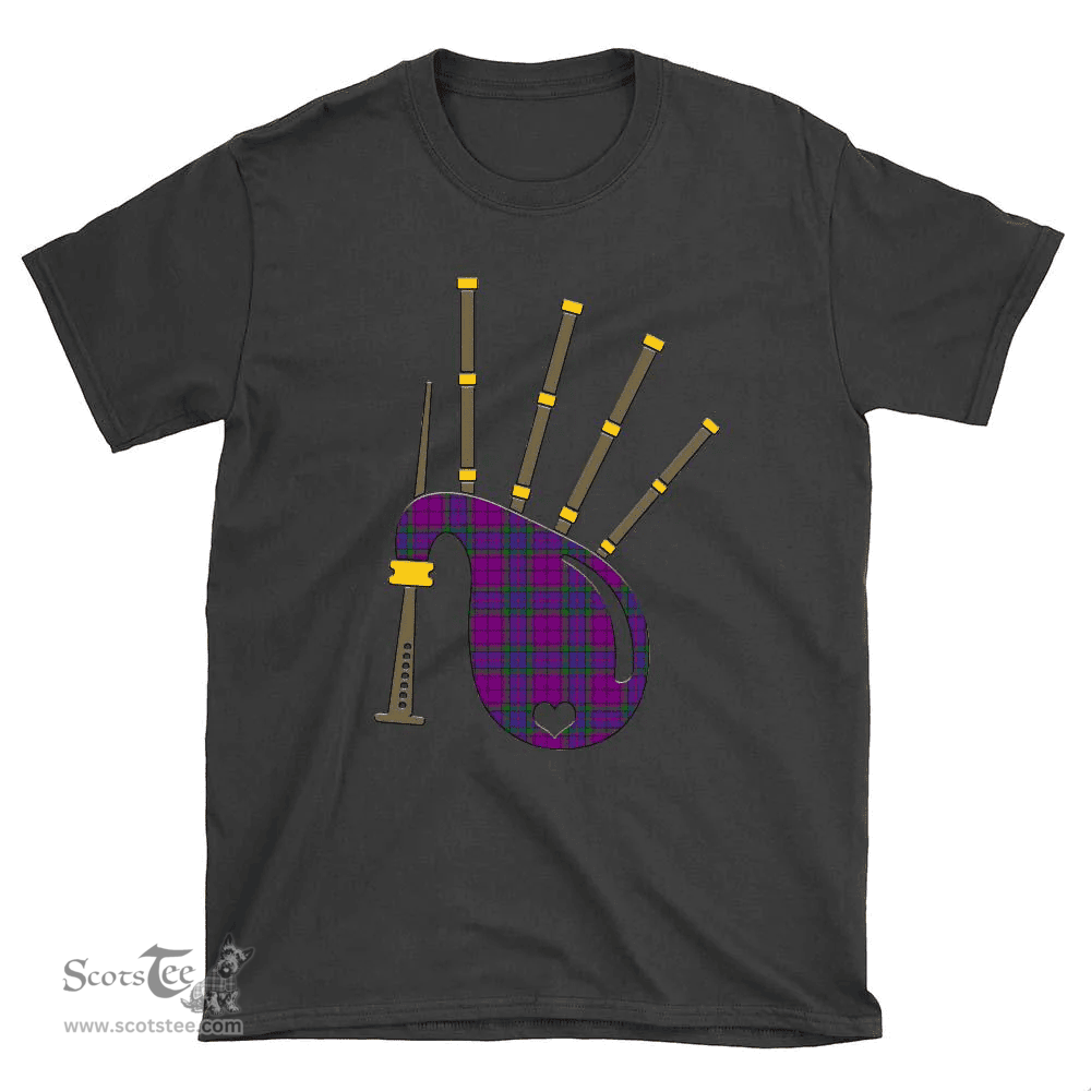 Scottish Wardlaw Modern Clan Tartan T-Shirt 2D - Bagpipes Style Scottish Plaid Tartan Plaid