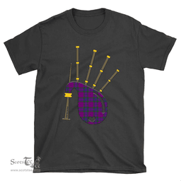 Scottish Wardlaw Modern Clan Tartan T-Shirt 2D - Bagpipes Style Scottish Plaid Tartan Plaid