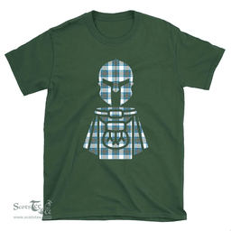Scottish Stewart Muted Blue Clan Tartan T-Shirt 2D - Kilt Warrior Style Scottish Plaid Tartan Plaid