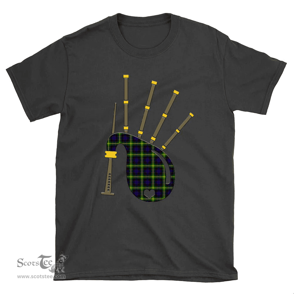 Scottish Watson Modern Clan Tartan T-Shirt 2D - Bagpipes Style Scottish Plaid Tartan Plaid