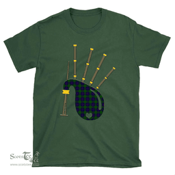 Scottish Shaw Modern Clan Tartan T-Shirt 2D - Bagpipes Style Scottish Plaid Tartan Plaid