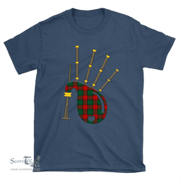 Scottish Stewart Atholl Modern Clan Tartan T-Shirt 2D - Bagpipes Style Scottish Plaid Tartan Plaid