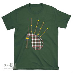 Scottish Stewart Dress Modern Clan Tartan T-Shirt 2D - Bagpipes Style Scottish Plaid Tartan Plaid