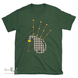 Scottish Stewart Dress Ancient Clan Tartan T-Shirt 2D - Bagpipes Style Scottish Plaid Tartan Plaid