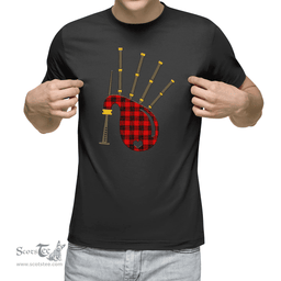 Scottish Wemyss Modern Clan Tartan T-Shirt 2D - Bagpipes Style Scottish Plaid Tartan Plaid