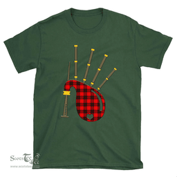 Scottish Wemyss Modern Clan Tartan T-Shirt 2D - Bagpipes Style Scottish Plaid Tartan Plaid