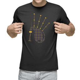 Scottish Taylor Weathered Clan Tartan T-Shirt 2D - Bagpipes Style Scottish Plaid Tartan Plaid