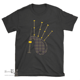 Scottish Taylor Weathered Clan Tartan T-Shirt 2D - Bagpipes Style Scottish Plaid Tartan Plaid