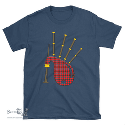 Scottish Sinclair Modern Clan Tartan T-Shirt 2D - Bagpipes Style Scottish Plaid Tartan Plaid