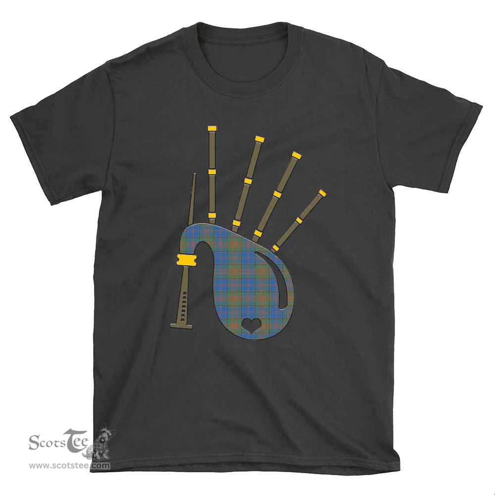 Scottish Stewart of Appin Hunting Ancient Clan Tartan T-Shirt 2D - Bagpipes Style Scottish Plaid Tartan Plaid