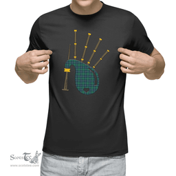 Scottish Shaw Ancient Clan Tartan T-Shirt 2D - Bagpipes Style Scottish Plaid Tartan Plaid
