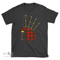 Scottish Somerville Modern Clan Tartan T-Shirt 2D - Bagpipes Style Scottish Plaid Tartan Plaid