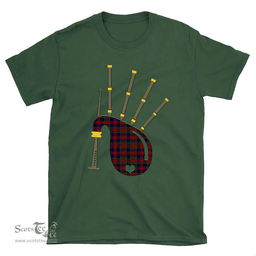 Scottish Tennant Clan Tartan T-Shirt 2D - Bagpipes Style Scottish Plaid Tartan Plaid