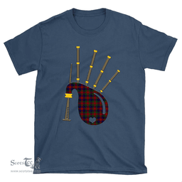 Scottish Tennant Clan Tartan T-Shirt 2D - Bagpipes Style Scottish Plaid Tartan Plaid