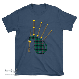 Scottish Urquhart Broad Red Ancient Clan Tartan T-Shirt 2D - Bagpipes Style Scottish Plaid Tartan Plaid