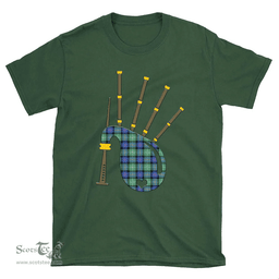 Scottish Sutherland Old Ancient Clan Tartan T-Shirt 2D - Bagpipes Style Scottish Plaid Tartan Plaid