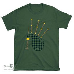 Scottish Tweedside District Clan Tartan T-Shirt 2D - Bagpipes Style Scottish Plaid Tartan Plaid
