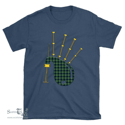 Scottish Tweedside District Clan Tartan T-Shirt 2D - Bagpipes Style Scottish Plaid Tartan Plaid