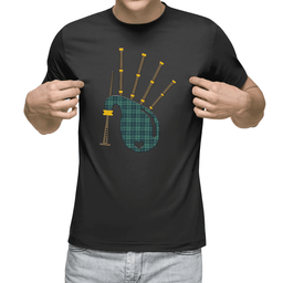 Scottish MacNeill of Colonsay Ancient Clan Tartan T-Shirt 2D - Bagpipes Style Scottish Plaid Tartan Plaid