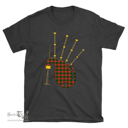 Scottish Pollock Modern Clan Tartan T-Shirt 2D - Bagpipes Style Scottish Plaid Tartan Plaid