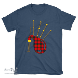 Scottish Nicolson Modern Clan Tartan T-Shirt 2D - Bagpipes Style Scottish Plaid Tartan Plaid