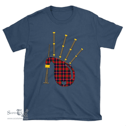 Scottish MacPherson Modern Clan Tartan T-Shirt 2D - Bagpipes Style Scottish Plaid Tartan Plaid