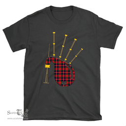 Scottish MacPherson Modern Clan Tartan T-Shirt 2D - Bagpipes Style Scottish Plaid Tartan Plaid