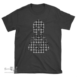 Scottish Menzies Black & White Modern Clan Tartan T-Shirt 2D - Kilt Warrior Style Scottish Plaid Tartan Plaid