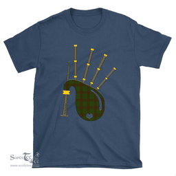 Scottish Maxwell Hunting Clan Tartan T-Shirt 2D - Bagpipes Style Scottish Plaid Tartan Plaid