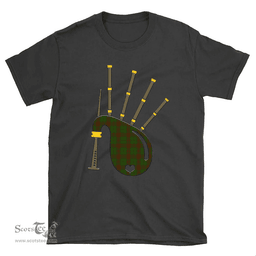 Scottish Maxwell Hunting Clan Tartan T-Shirt 2D - Bagpipes Style Scottish Plaid Tartan Plaid