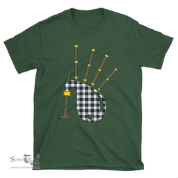 Scottish MacRae Dress Modern Clan Tartan T-Shirt 2D - Bagpipes Style Scottish Plaid Tartan Plaid