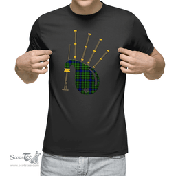 Scottish Rollo Modern Clan Tartan T-Shirt 2D - Bagpipes Style Scottish Plaid Tartan Plaid