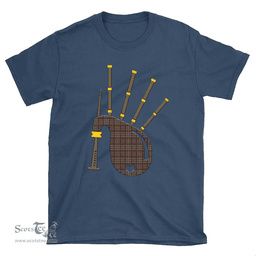 Scottish Nicolson Hunting Weathered Clan Tartan T-Shirt 2D - Bagpipes Style Scottish Plaid Tartan Plaid