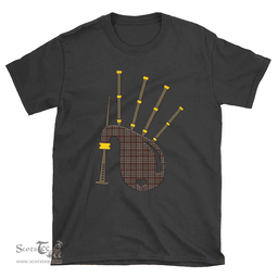Scottish Nicolson Hunting Weathered Clan Tartan T-Shirt 2D - Bagpipes Style Scottish Plaid Tartan Plaid