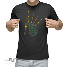 Scottish MacMillan Hunting Ancient Clan Tartan T-Shirt 2D - Bagpipes Style Scottish Plaid Tartan Plaid