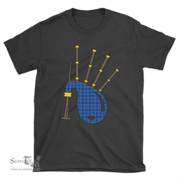 Scottish Mercer Modern Clan Tartan T-Shirt 2D - Bagpipes Style Scottish Plaid Tartan Plaid