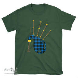 Scottish Ramsay Blue Ancient Clan Tartan T-Shirt 2D - Bagpipes Style Scottish Plaid Tartan Plaid