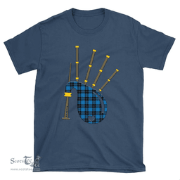 Scottish Ramsay Blue Ancient Clan Tartan T-Shirt 2D - Bagpipes Style Scottish Plaid Tartan Plaid