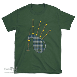 Scottish Napier Modern Clan Tartan T-Shirt 2D - Bagpipes Style Scottish Plaid Tartan Plaid