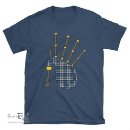 Scottish Napier Modern Clan Tartan T-Shirt 2D - Bagpipes Style Scottish Plaid Tartan Plaid