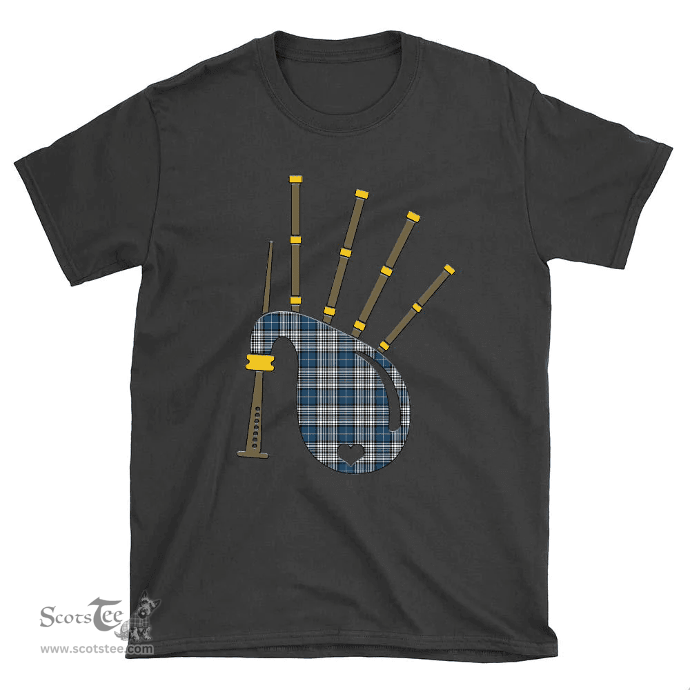 Scottish Napier Modern Clan Tartan T-Shirt 2D - Bagpipes Style Scottish Plaid Tartan Plaid