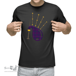 Scottish Pride of Glencoe Clan Tartan T-Shirt 2D - Bagpipes Style Scottish Plaid Tartan Plaid