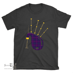 Scottish Pride of Glencoe Clan Tartan T-Shirt 2D - Bagpipes Style Scottish Plaid Tartan Plaid