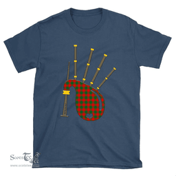 Scottish Moncrieffe Clan Tartan T-Shirt 2D - Bagpipes Style Scottish Plaid Tartan Plaid