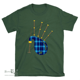 Scottish McKerrell Clan Tartan T-Shirt 2D - Bagpipes Style Scottish Plaid Tartan Plaid