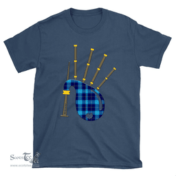 Scottish McKerrell Clan Tartan T-Shirt 2D - Bagpipes Style Scottish Plaid Tartan Plaid