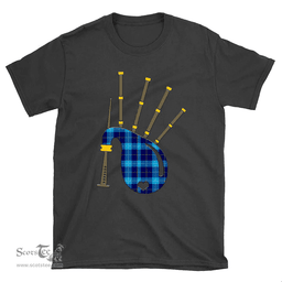 Scottish McKerrell Clan Tartan T-Shirt 2D - Bagpipes Style Scottish Plaid Tartan Plaid