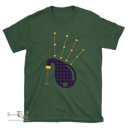 Scottish Pride of Scotland Clan Tartan T-Shirt 2D - Bagpipes Style Scottish Plaid Tartan Plaid